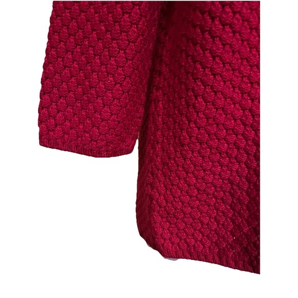 Liz Claiborne Womens Button Cable Knit Cardigan Gold Chain Sweater L Red NWOT - Picture 4 of 9